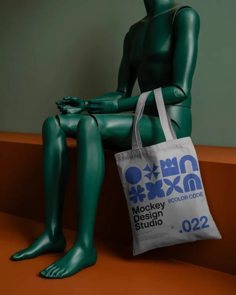 Eco Friendly Tote Bag Mockup Minimalist Design Mannequin Lifestyle Product Presentation