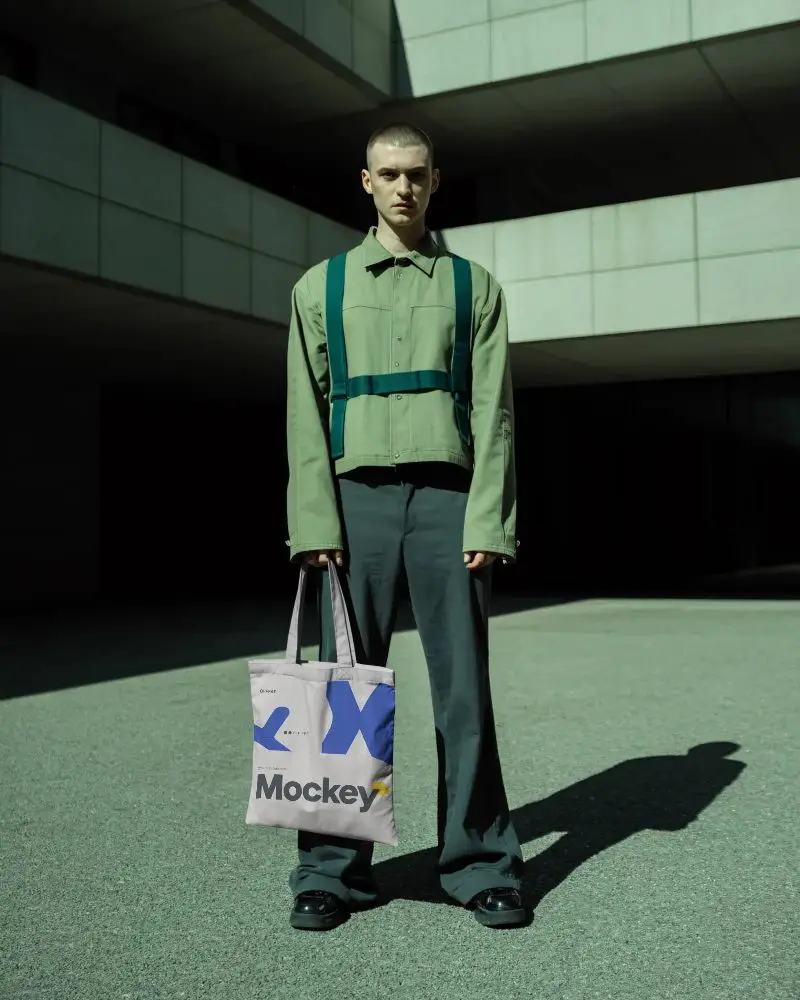 Minimalist Urban Tote Bag Mockup For Fashion Streetwear Accessory Brand Promotion