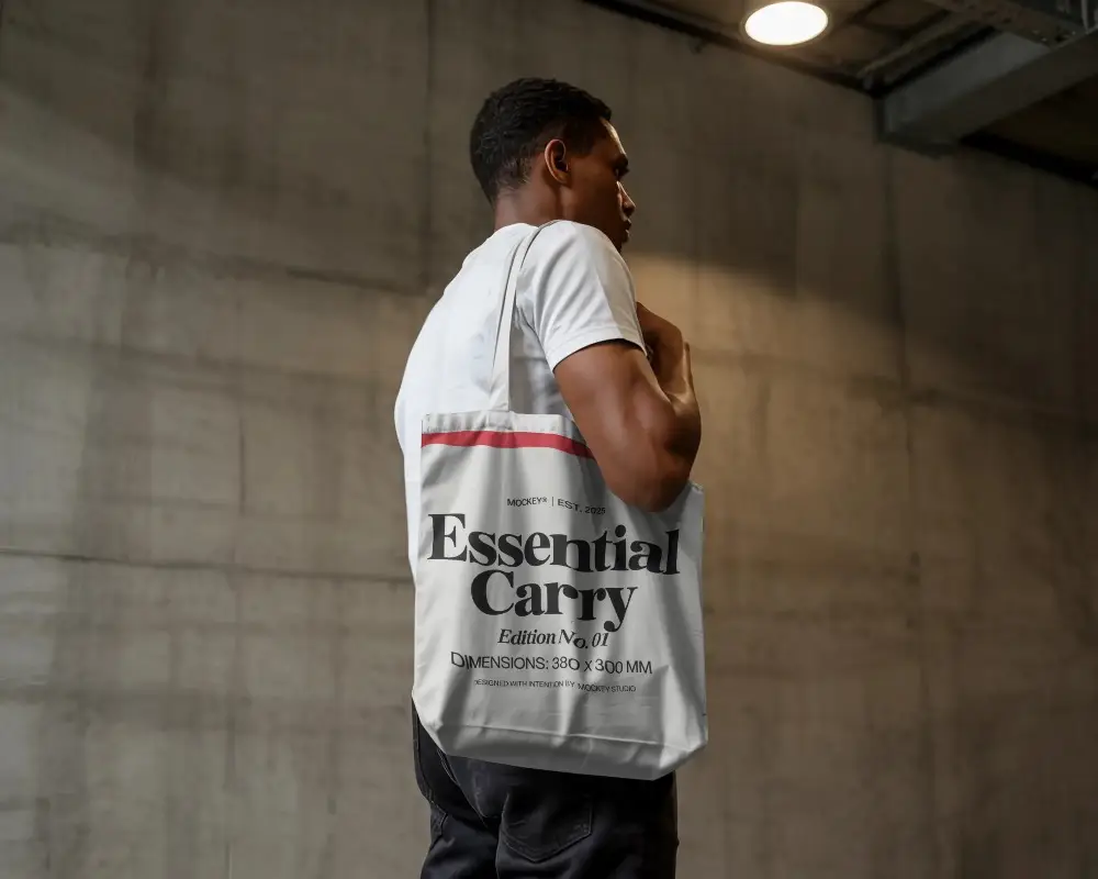 Stylish Durable Tote Bag Mockup For Custom Logo Designs And Promotional Products Use