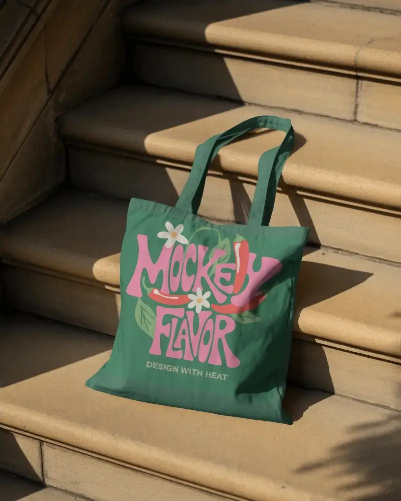 Durable Reusable Cotton Tote Bag Mockup With Comfortable Straps For Everyday Carry Use