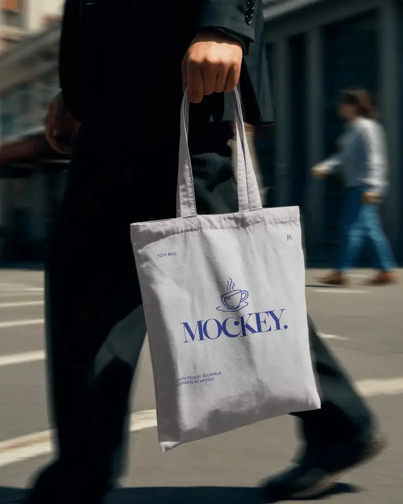 Stylish Minimalist Tote Bag Mockup For Custom Designs And Brand Promotion In Urban Environment