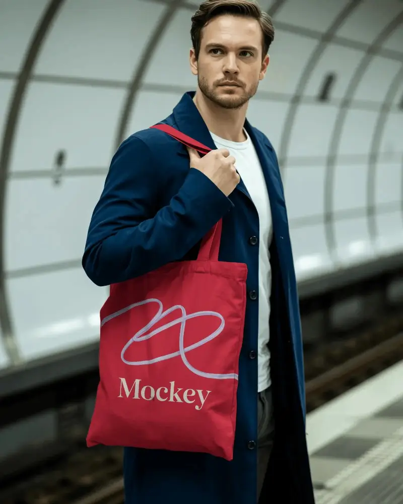 Stylish Minimalist Carry All Tote Bag Mockup For Modern Urban Accessory Branding