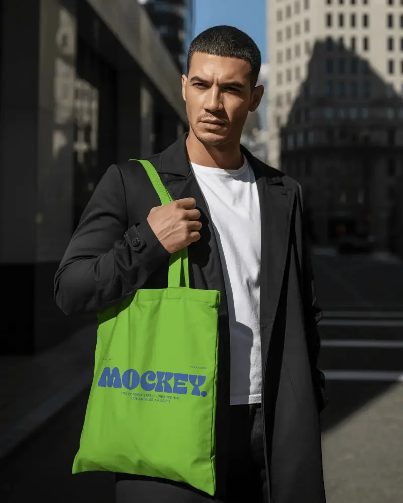 Eco Friendly Reusable Fabric Tote Bag Mockup For Sustainable Fashion Brands