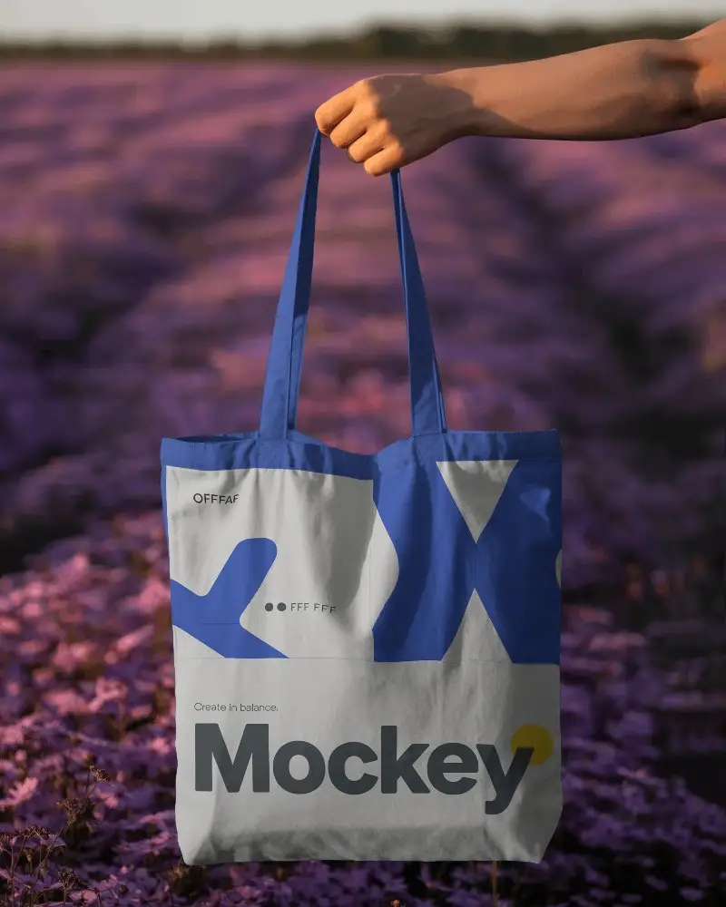 Eco Friendly Tote Bag Mockup With Long Handles For Custom Design Printing Use