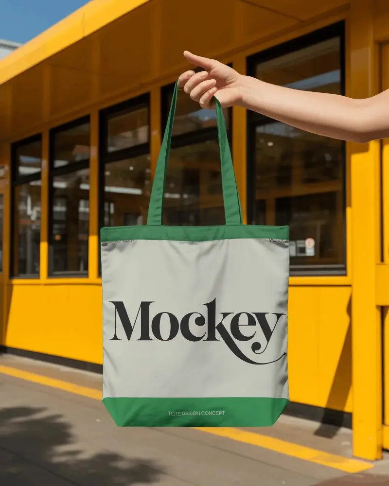Eco Friendly Reusable Tote Bag Mockup For Custom Print Design And Brand Promotion Usage
