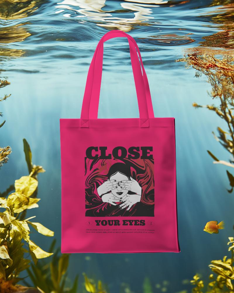 Underwater Scene Tote Bag Mockup Tropical Fish Coral Reef