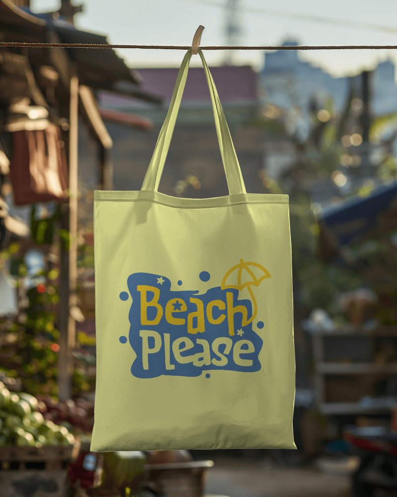 Totebag Mockup Hanging On A Rope In A Garden