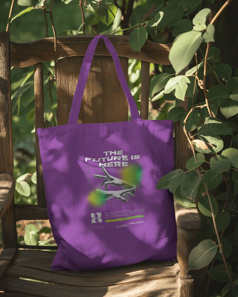 Totebag Mockup In Garden Setting