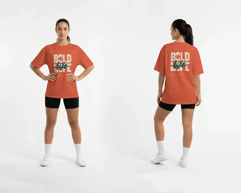 Comfortable Relaxed Fit Crewneck Tshirt Mockup For Custom Print Design Showcase