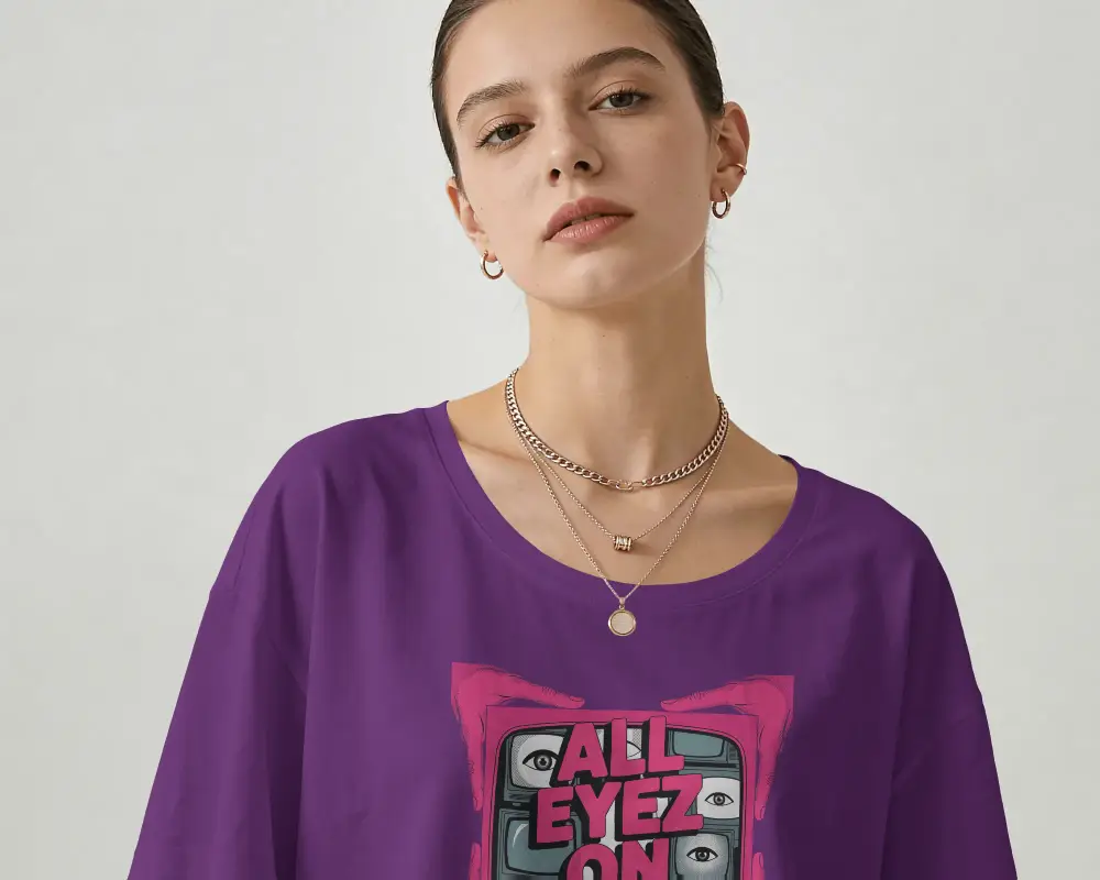 Lightweight Simple Design Classic Oversized Tshirt Mockup Womens Short Sleeve Top For All Seasons