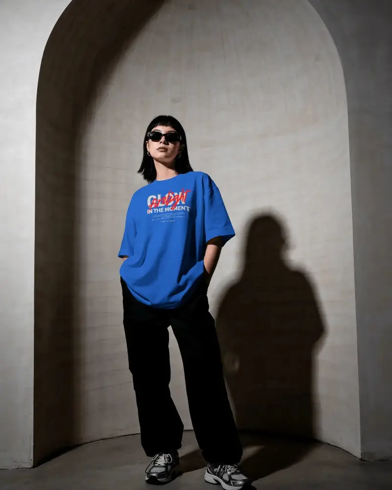 Oversized Casual Tshirt Mockup For Urban Streetwear Fashion And Minimalist Style Display