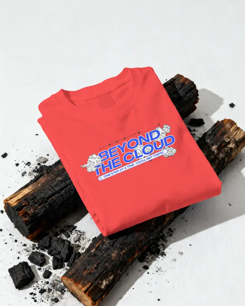 Premium Cotton Folded Tshirt Mockup On Charred Wood Stylish Minimalist Apparel Flatlay
