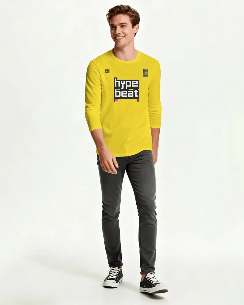 Comfortable Long Sleeve T Shirt Mockup For Men Casual Wear Simple Basic Style Soft Fabric
