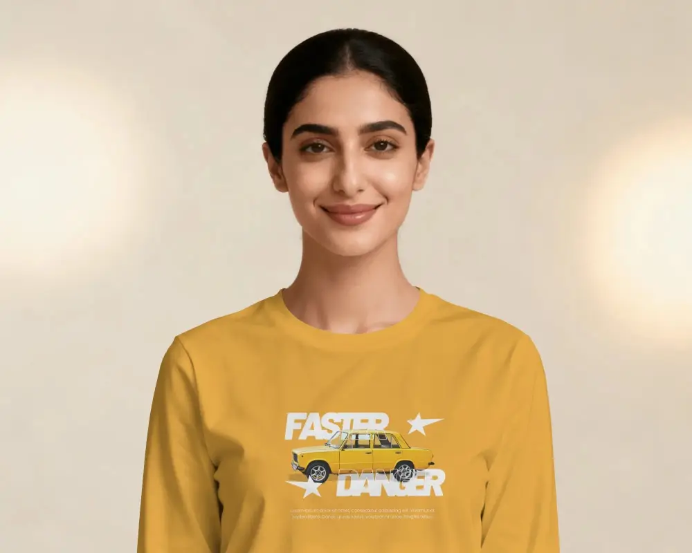 Comfortable Long Sleeve T Shirt Mockup With Realistic Fabric Texture For Design Presentation