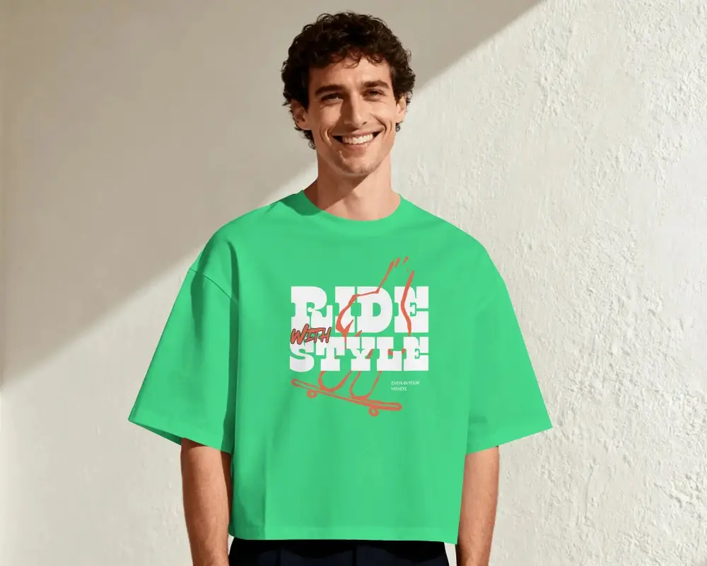 Relaxed Fit Boxy Tshirt Men Mockup Casual Comfortable Everyday Wear Minimalist Style