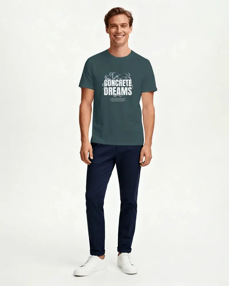 Classic Fit Cotton Crewneck T Shirt Mockup For Men Minimalist Style Everyday Wear Essential