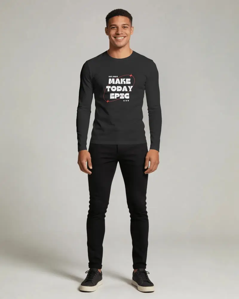 Men Long Sleeve Tshirt Mockup Stylish Blank Top For Custom Design Showcase Online Store