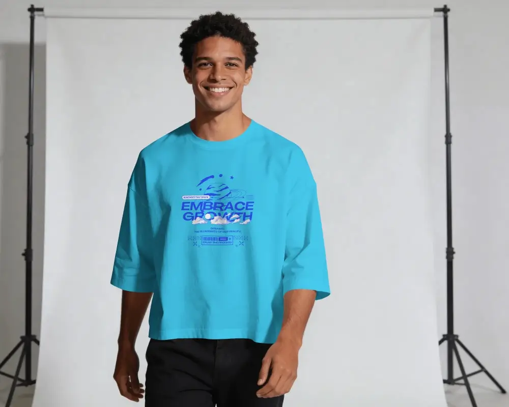 Casual Relaxed Fit Tshirt Mockup For Men Stylish Apparel Photography Plain Background