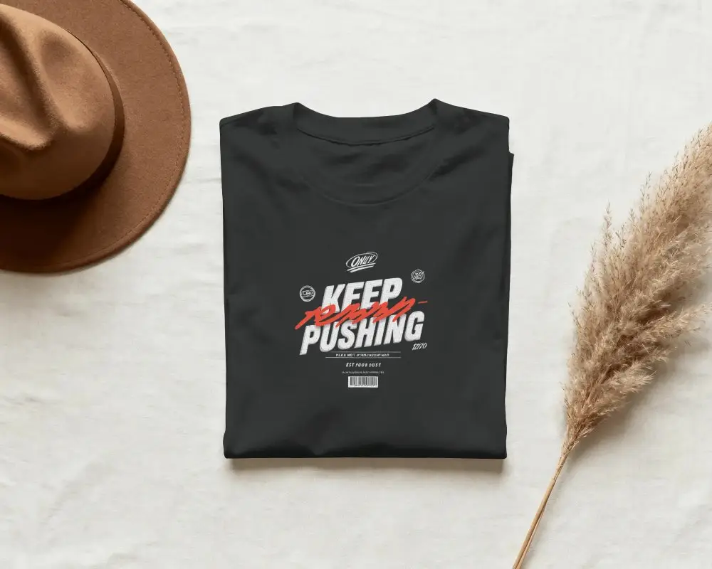 Unisex Soft Cotton Crew Neck Tee Folded Tshirt Mockup Minimalist Design Perfect For Custom Print