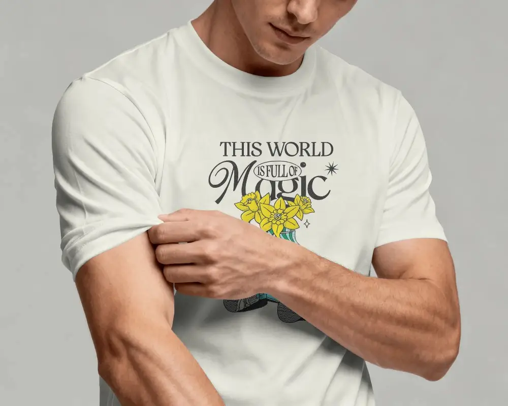 Comfortable Short Sleeve T Shirt Mockup For Mens Casual Wear Fashion And Design Presentation