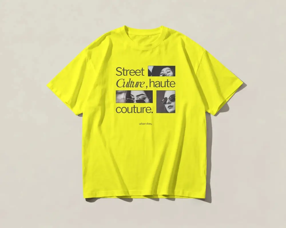 Plain Crew Neck Tshirt Flat Lay Overhead View Minimalist Casual Wear For Everyday Style