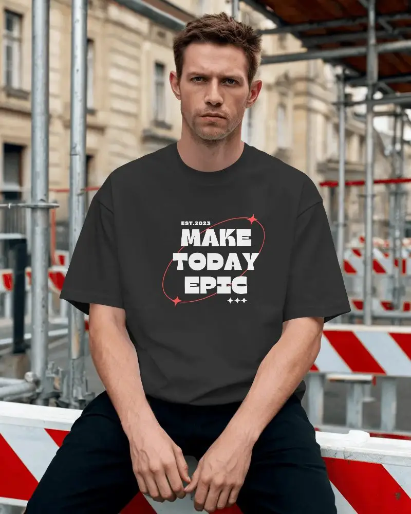 Urban Casual Tshirt Mockup For Men Simple Streetwear Fashion Style Presentation