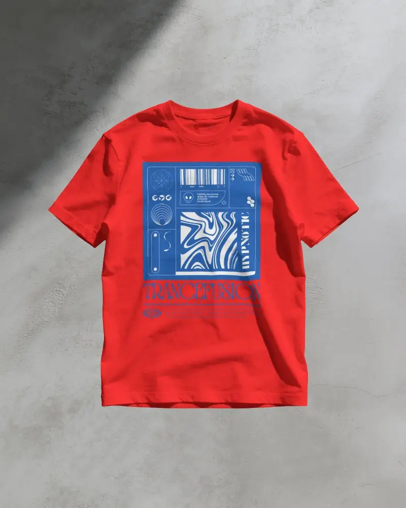 Flat Lay T Shirt Mockup On Textured Concrete Surface With Natural Light And Editorial Shadow