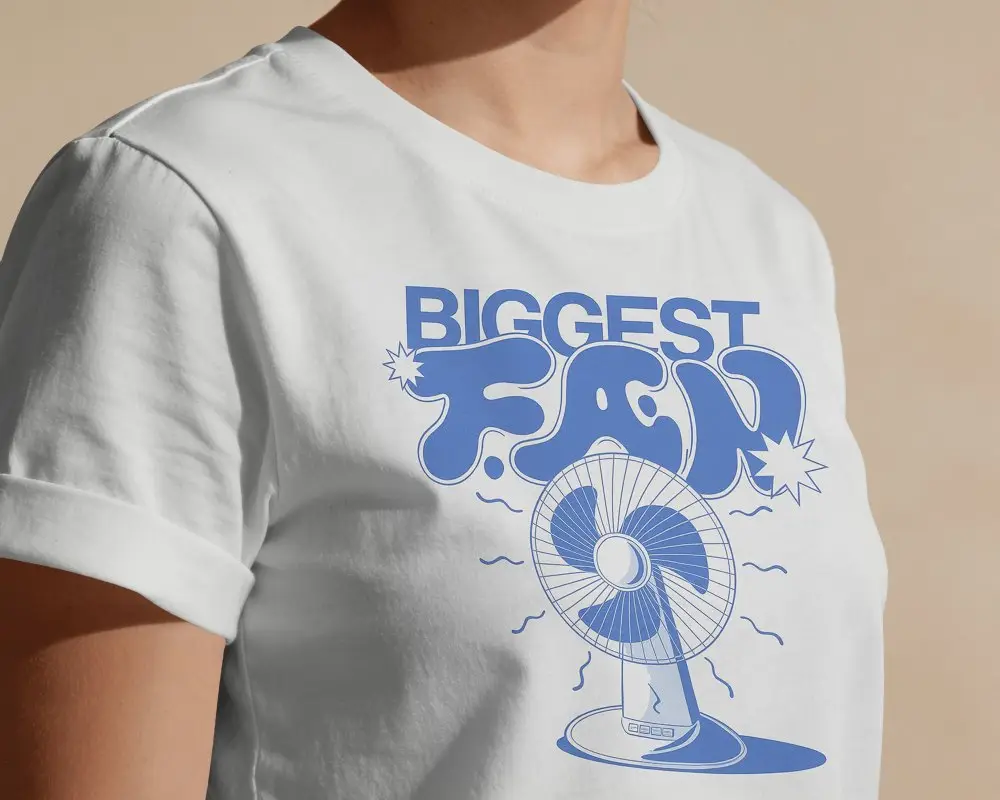 Closeup Womens T Shirt Mockup With Rolled Sleeve And Warm Beige Background And Soft Fabric Wrinkles