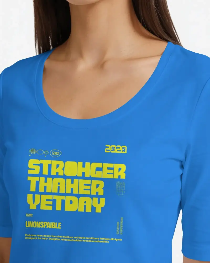 Soft Round Neck Short Sleeve Womens Casual T Shirt Mockup For Apparel Designs