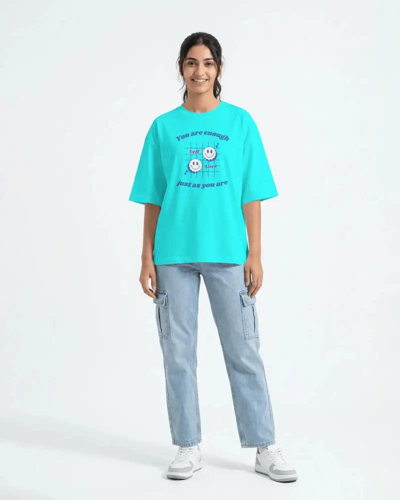 Casual Relaxed Fit Womens Tshirt Mockup Plain Basic Round Neck Fashionable Street Style Top