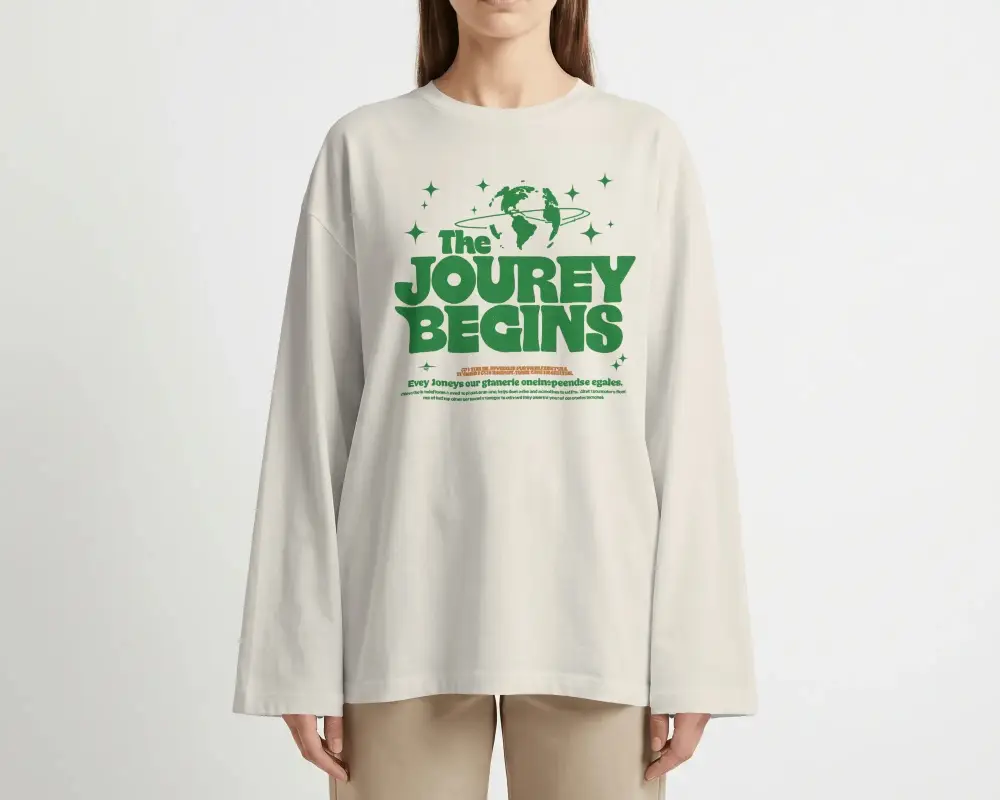 Long Sleeve Minimalist Womens Casual Tshirt Mockup Comfortable Basic Wardrobe Essential