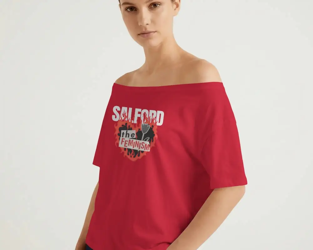 Off Shoulder Relaxed Fit Women T Shirt Mockup For Casual Outfits And Comfortable Everyday Wear