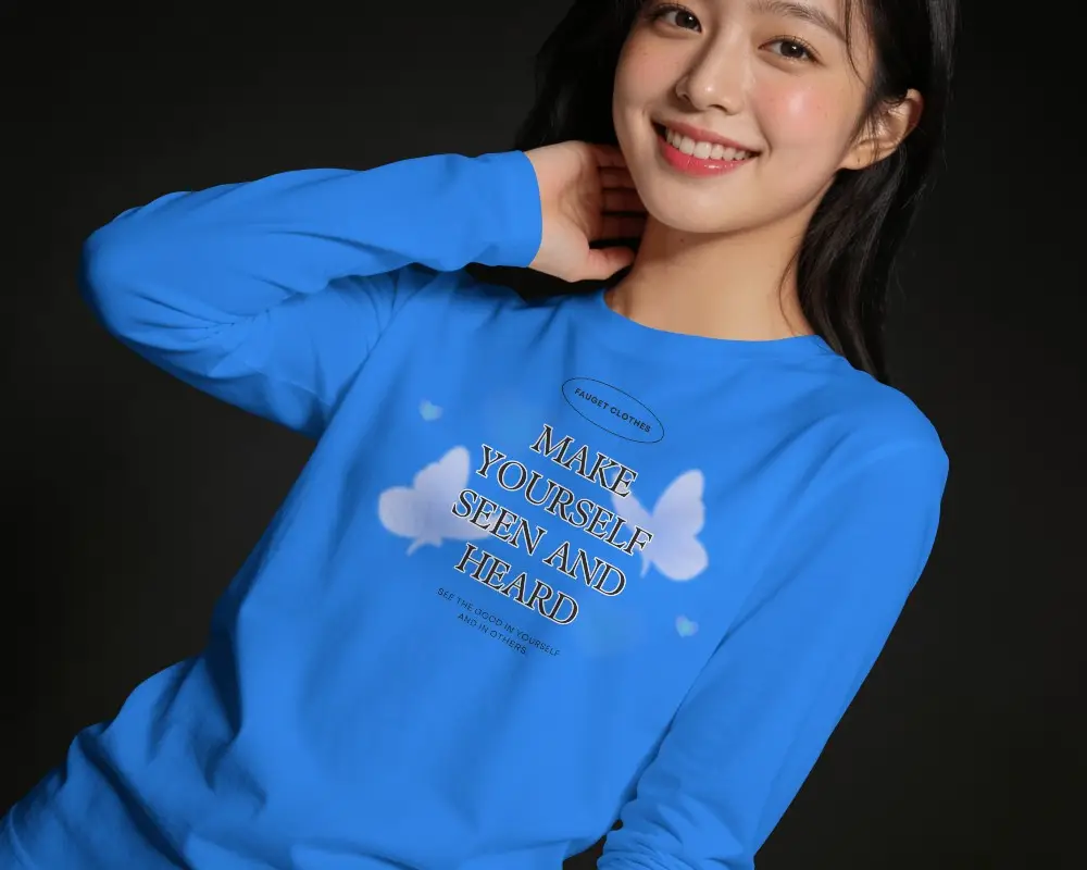 Beauty Portrait T Shirt Mockup Female Model With Soft Smile And Clean Front Apparel Focus
