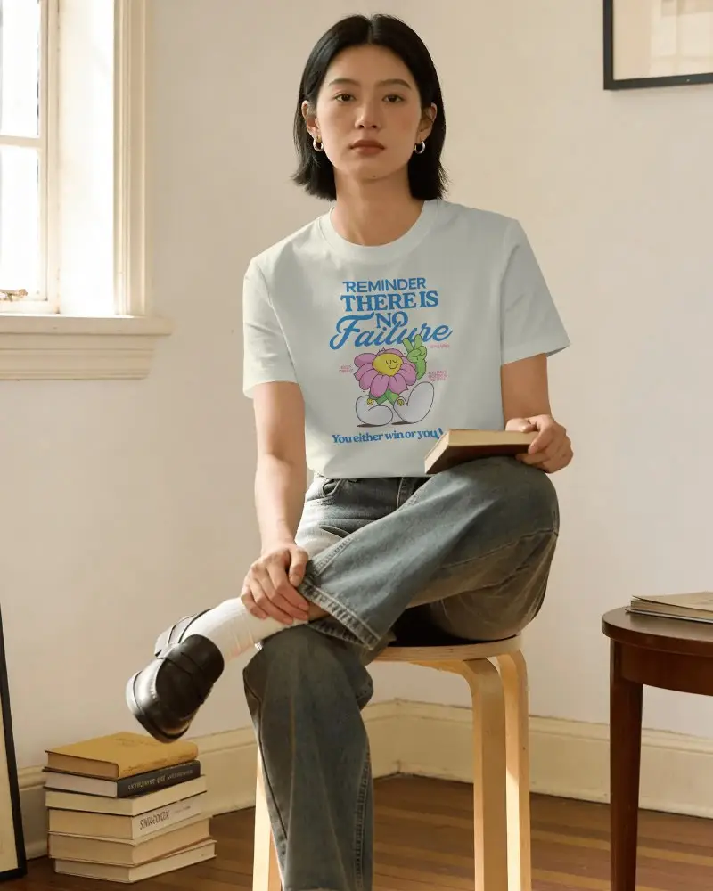Classic Comfortable Cotton Crewneck Tshirt Mockup For Women Casual Wear Everyday Outfit Idea