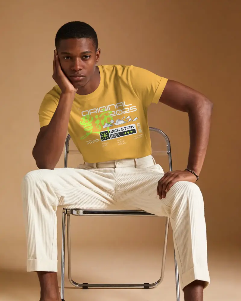 Versatile Basic Crewneck Tshirt Mockup For Men Ideal For Layering Or Wear Alone Easy Care Fabric