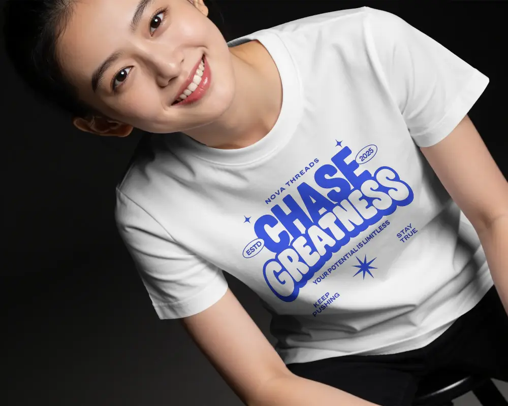 Comfortable Soft Casual Womens Tshirt Mockup Plain Roundneck Short Sleeve Fashionable Wear