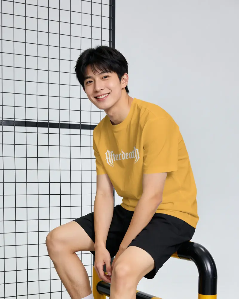 Modern Casual Mens Basic Crewneck Tshirt Mockup For Summer Everyday Comfortable Wear