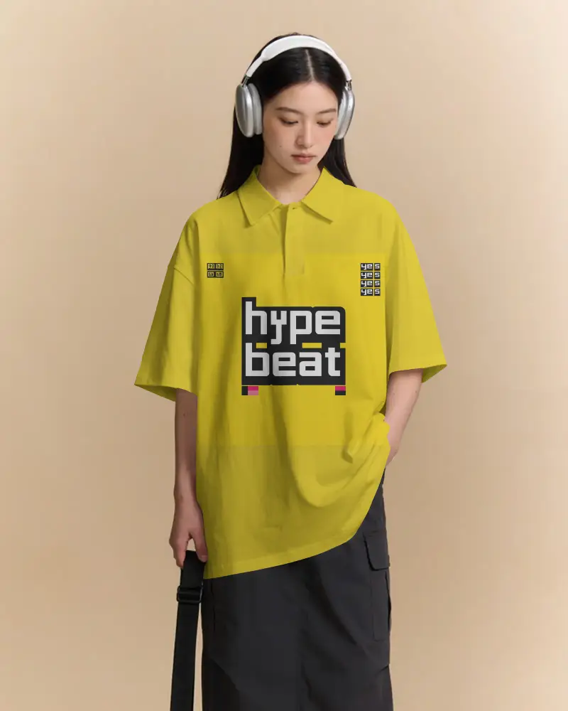 Oversized Casual Polo Tshirt Mockup With Short Sleeves And Relaxed Fit For Everyday Wear