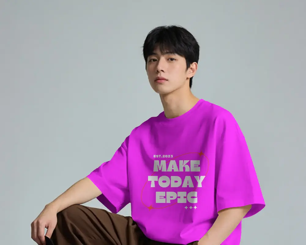 Stylish Casual Loose Fit Tshirt Mockup For Men Comfortable Everyday Wear Modern Minimalist