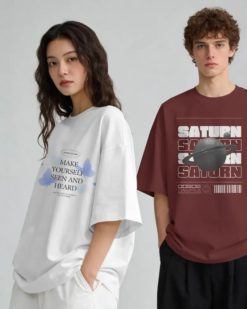 Soft High Quality Casual Tshirt Mockup With Oversized Sleeves For Modern Streetwear Looks