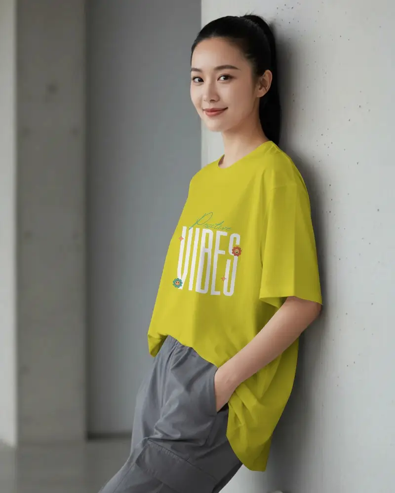 Relaxed Fit Casual Tshirt Mockup For Women Comfortable Everyday Wear Urban Style Loose Cut