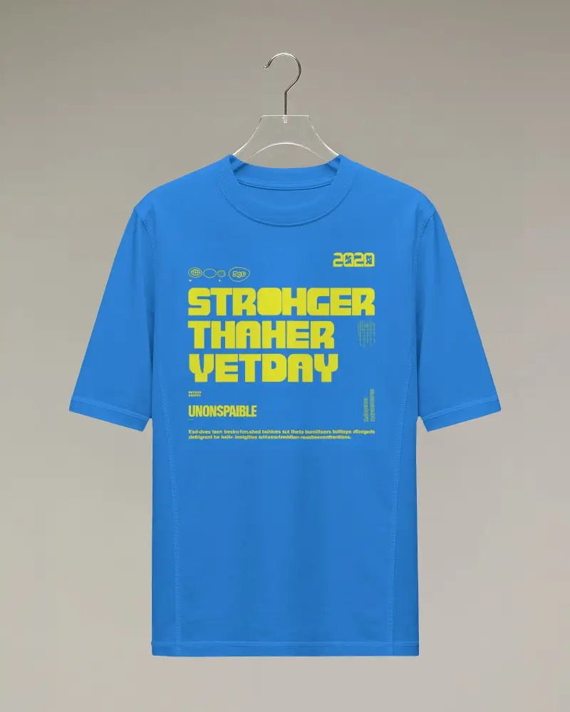 Hanger Tshirt Mockup Front View With Crew Neck And Clean Minimal Studio Background