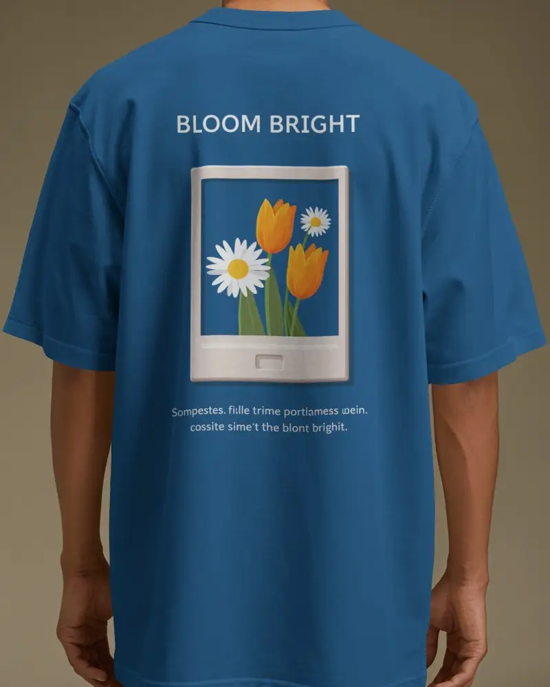 Oversized Tshirt Mockup On Standing Male Model With Unobstructed Back Print Area Fabric Drape