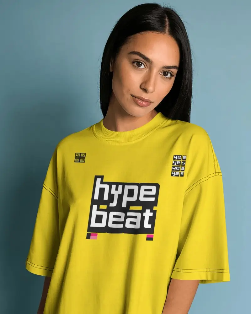 Female Model Tshirt Mockup Front View With Relaxed Fit And Clean Studio Background