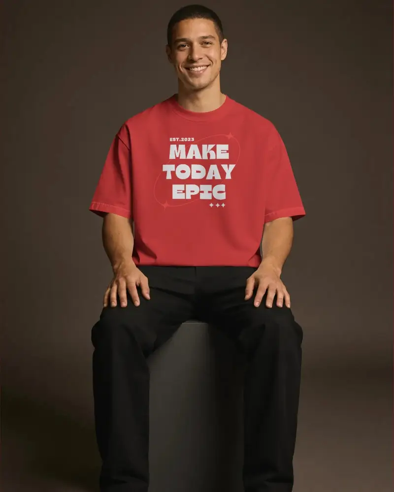 Comfortable Relaxed Fit Men Basic Plain Tshirt Mockup For Fashion Design Promotion