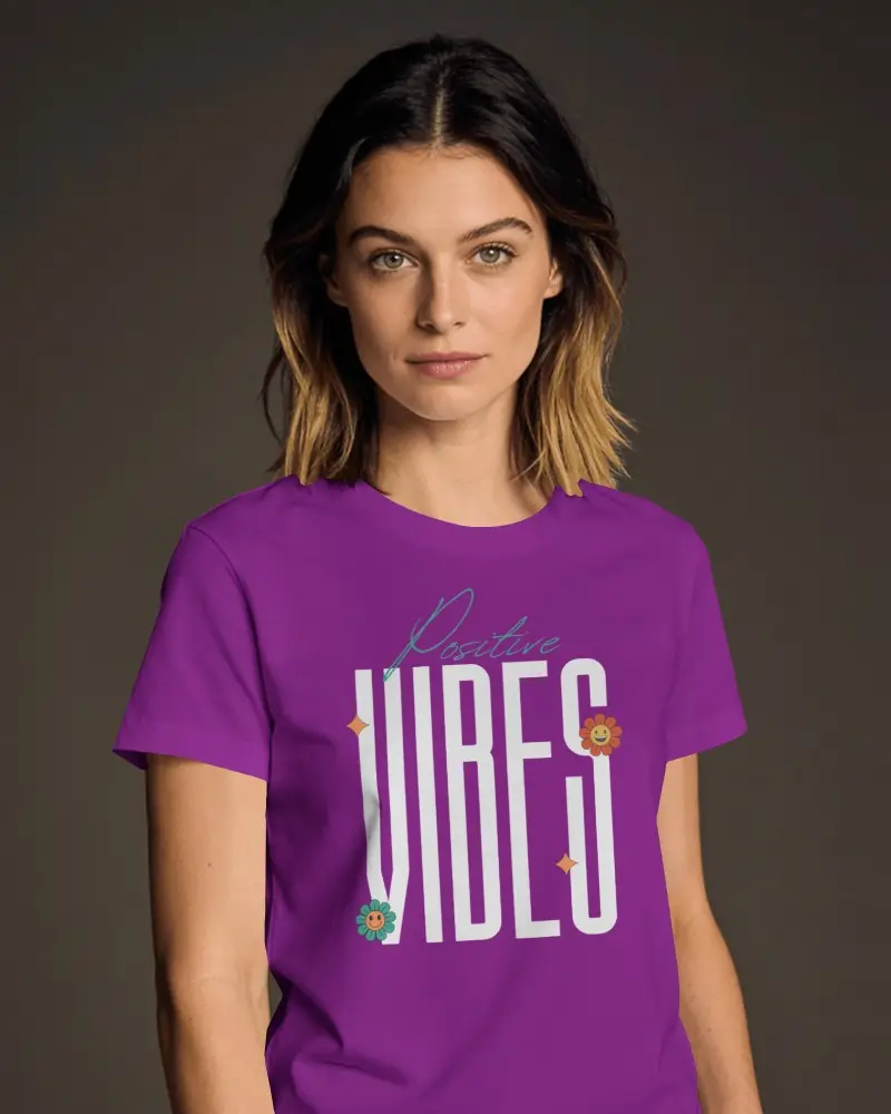 Fashion Portrait T Shirt Mockup Featuring Female Model With Subtle Smile And Natural Fabric Drape