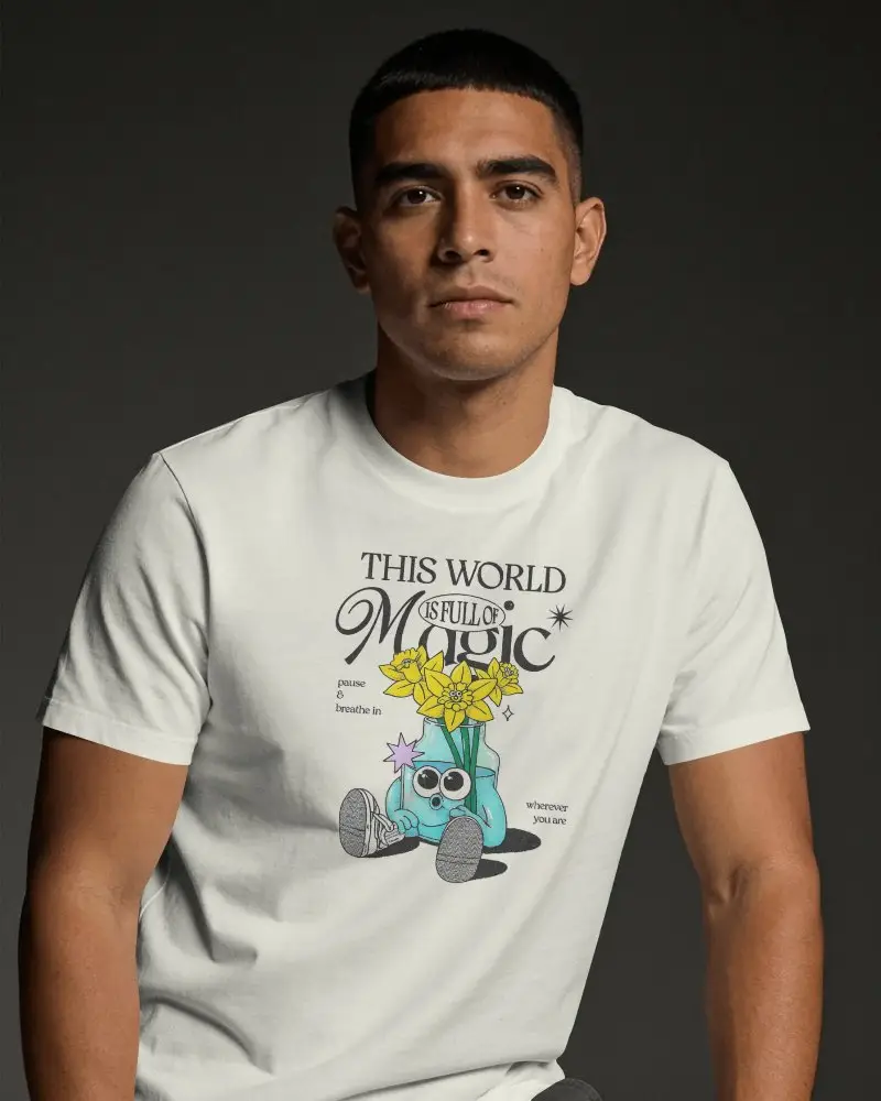 Premium Cotton Crewneck Tshirt Mockup For Men Stylish Casual Wear Comfortable Urban Look