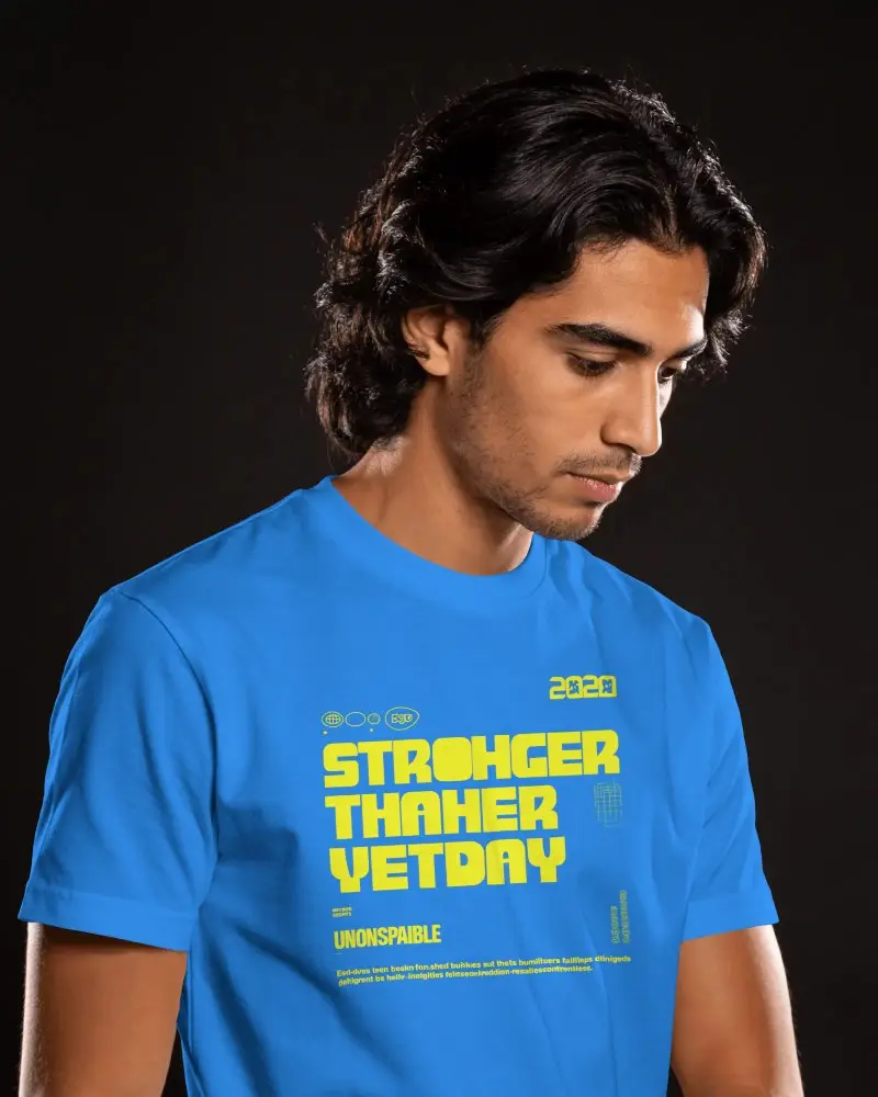 Premium Quality Cotton Crew Neck Tshirt Mockup For Men Fashionable Comfortable Fit Design