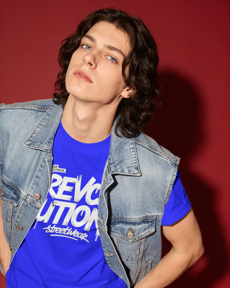 Stylish Mens Tshirt Mockup Featuring Relaxed Fit And Cool Youthful Model In Urban Setting