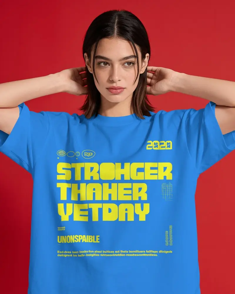 Trendy Women T Shirt Mockup For Online Clothing Store Display Comfortable Loose Fit Cotton Comfort